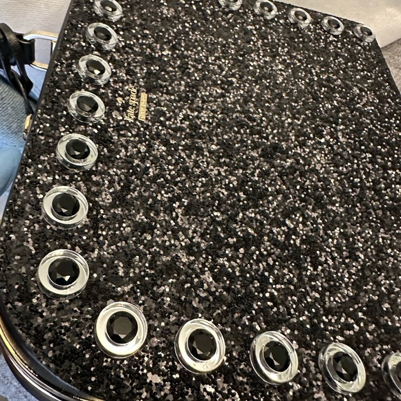 Glitter black Kate spade kiss lock satchel - Picture 14 of 15